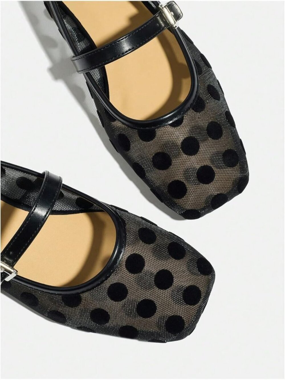 Women's Black Ink Comfortable Dressy Square Closed Toe Casual Ballet Flats Shoes - Picture 3 of 5